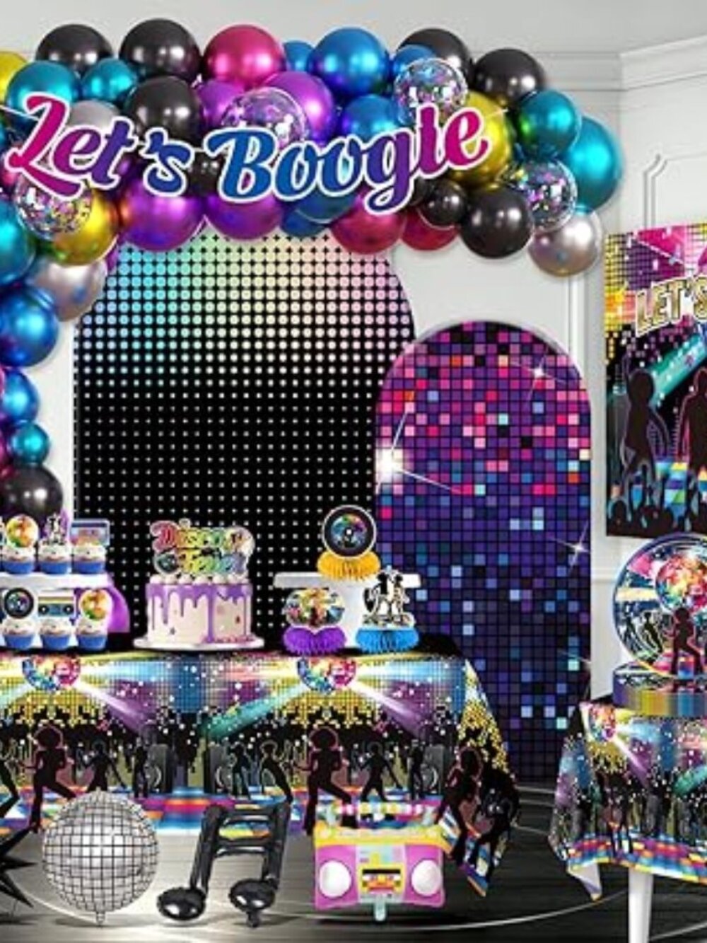 301pcs Disco Party Decorations for 70s, All-in-one 70s Party Decorations for 25
